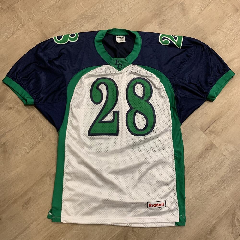 Vintage Y2K Riddell Endicott College Gulls Football Jersey Men's Large Game Worn